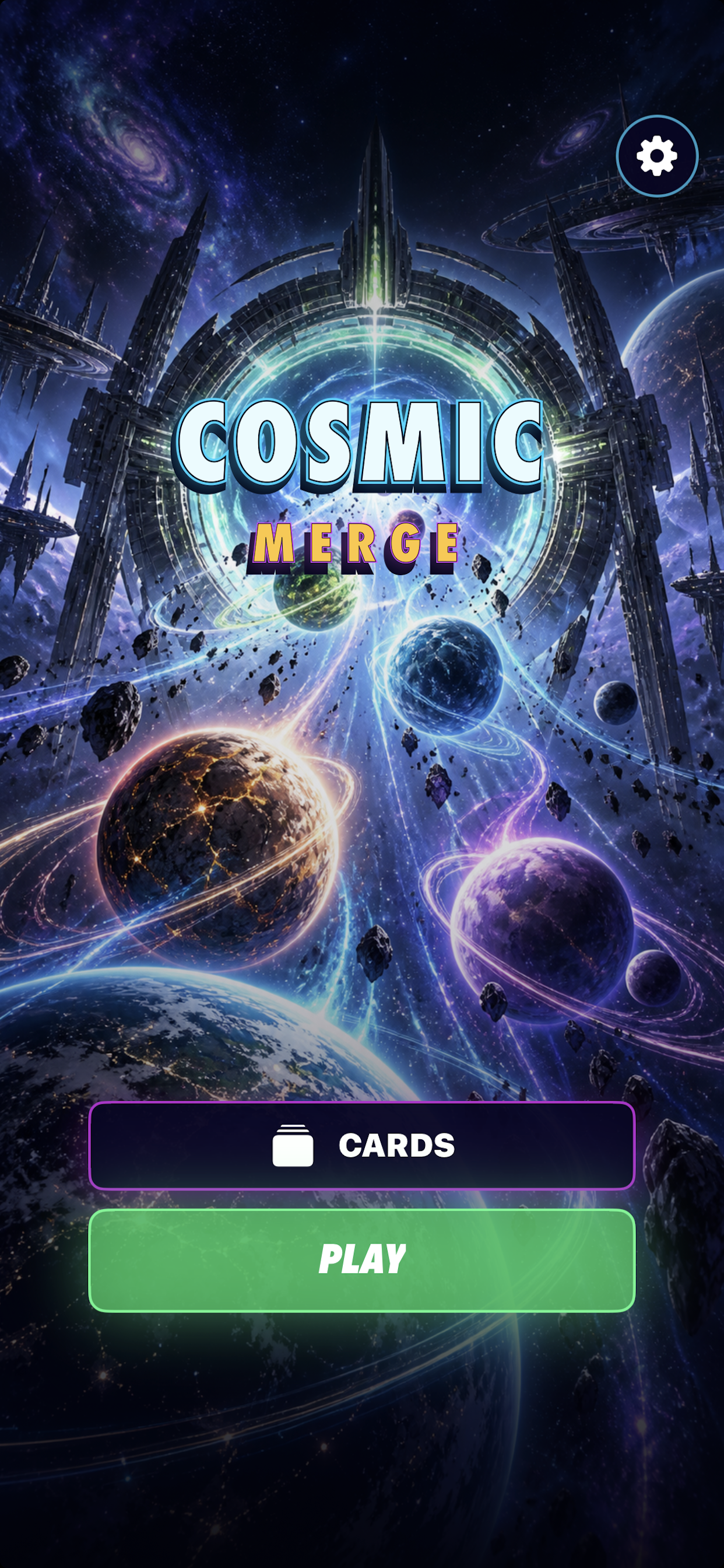 Cosmic Merge: Star Gate start screen