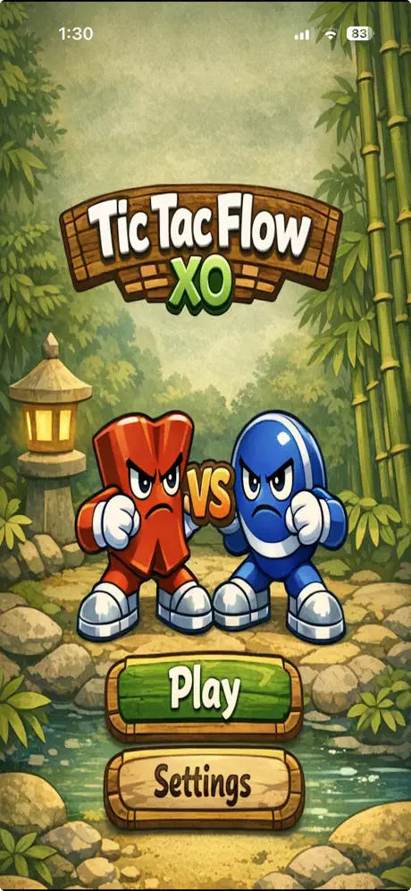 Tic Tac Flow XO start screen